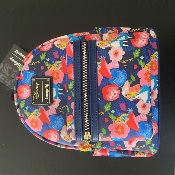 NWT Loungefly X LASR Disney Alice in Wonderland Golden Afternoon Mini Backpack - Picture 3 of 11